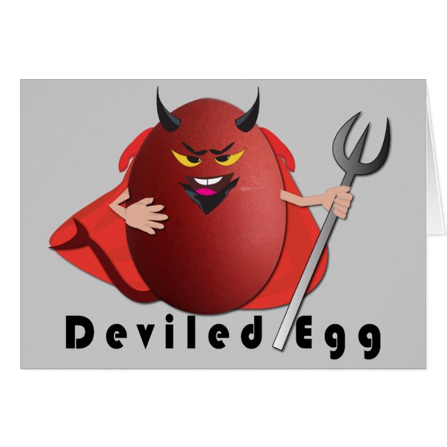 "deviled la tarjeta chistosa del huevo divertido (Anverso (Horizontal))