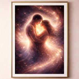 Devoción Celestial – Arte Abstracto de Pareja Cósm