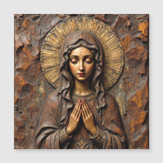 Devoción Tallada María de Madera (Anverso)
