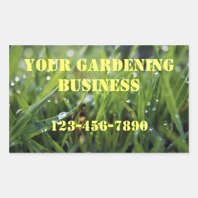 Dew Drop Grass Gardening Business Pegatinas (Anverso)