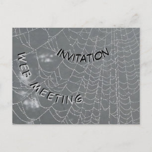 Dew Drops Spider Web Invitación Postcard