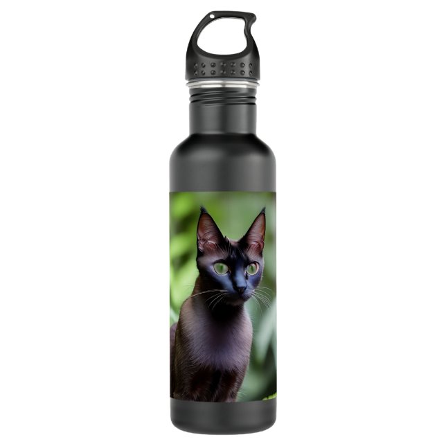 Dexter El Gato Siamés Negro, Botella De Agua (Anverso)