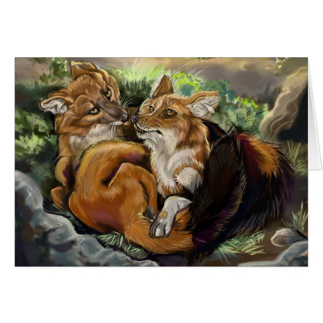 Dhole Cuddle Pareja (Anverso (Horizontal))