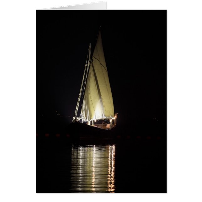 Dhow en Doha, de noche (Frente)