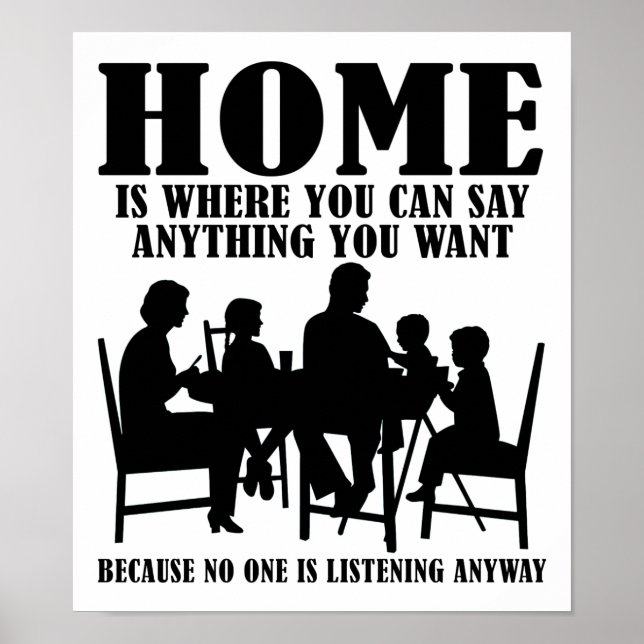 Di Algo En Casa Póster Divertido (Frente)