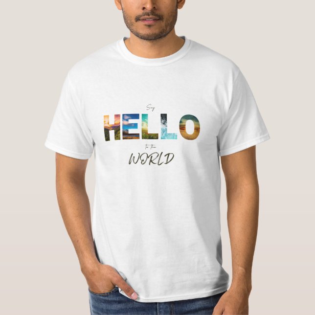 Di HOLA a la camiseta de amor de viajes (Anverso)