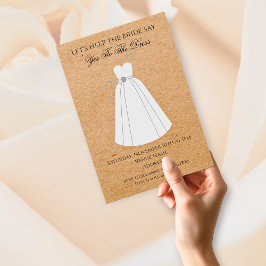 Di Sí al Vestido Invitación Rústica Kraft