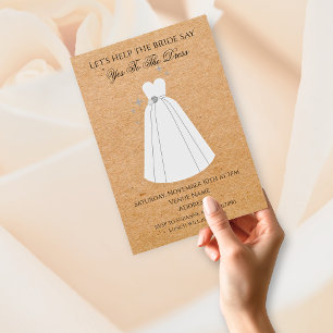Di Sí al Vestido Invitación Rústica Kraft