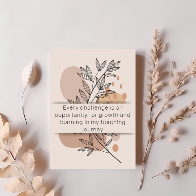 Día 7 Afirmación del profesor Tarjeta de salud men (BOHO POSITIVE AFFIRMATION FOR TEACHERS)