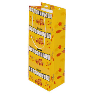 Día de Acción de Gracias - Bolsa de papel amarillo