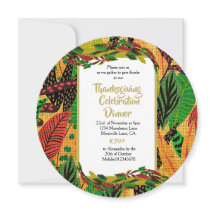 Día de Acción de Gracias Caída Invitación a la cen