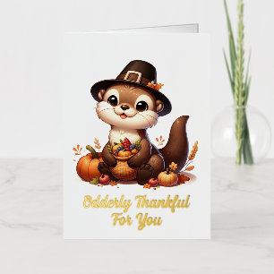 Día de Acción de Gracias de amigo nutria divertido