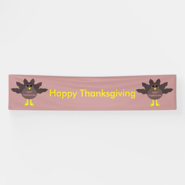 Día de Acción de Gracias desplumó pancarta persona (Horizontal)