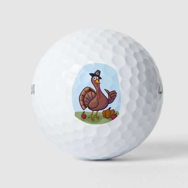 Día de Acción de Gracias, golf, pelota (Anverso)