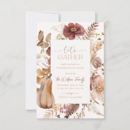 Día de Acción de Gracias Invitación Amistad Cena