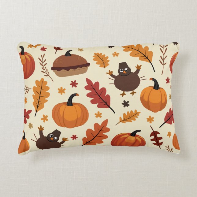 Día de Acción de Gracias y almohada estilo otoño (Anverso)