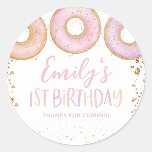 Día de Aniversario de Donut Gracias Pegatinas Prim (Anverso)