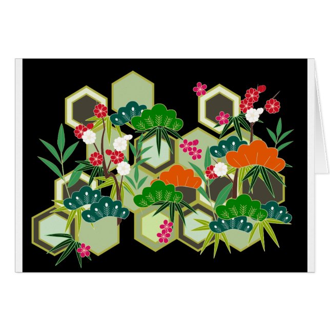 Día de Año Nuevo estilo japonés japonés (Anverso (Horizontal))