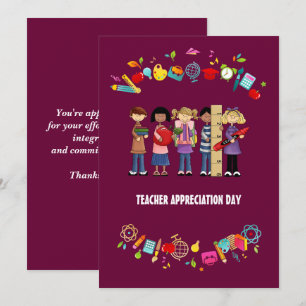 Día de Apreciación del Profesor. Tarjeta plana per