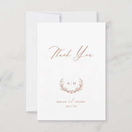 Día de boda de Terracota Gracias Tarjeta de nota p