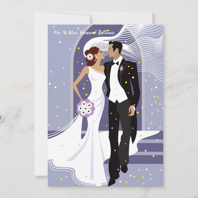 Día de boda - invitación de la boda del poste (Anverso)