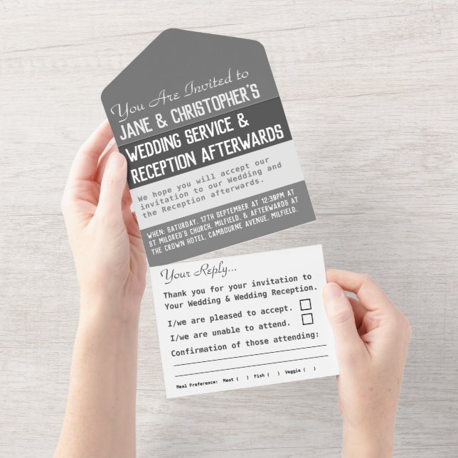 Día De Boda Todo En Una Invitación (desgarro)