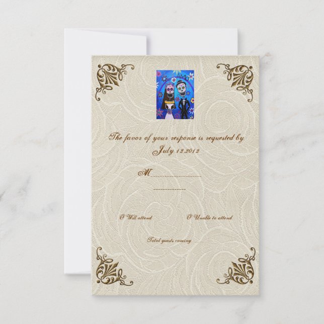 Día de bodas de la boda muerta RSVP (Anverso)