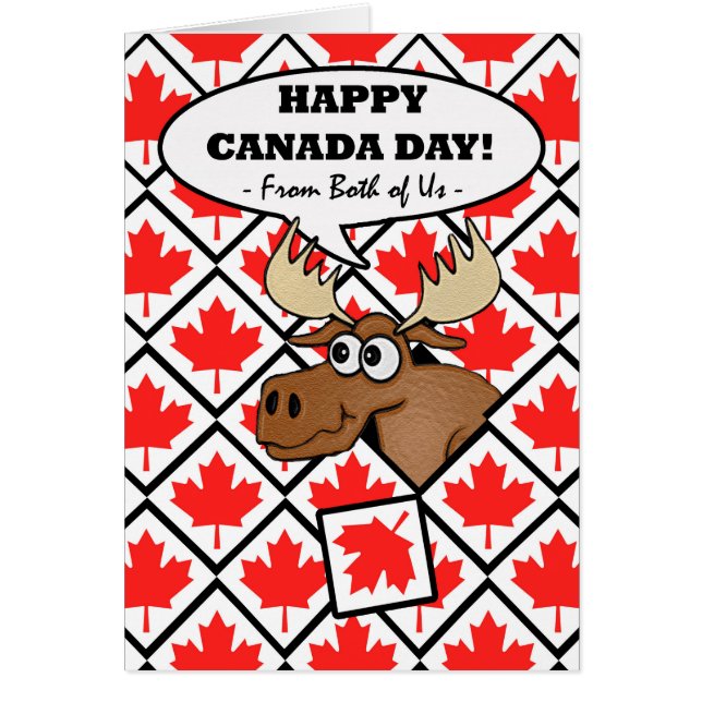 Día de Canadá de los dos, gracioso alce (Frente)