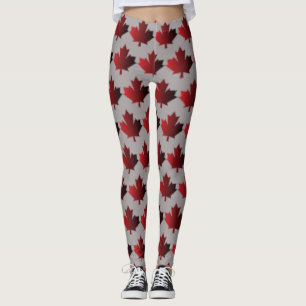 Día de Canadá Leggings de hoja de arce canadiense 