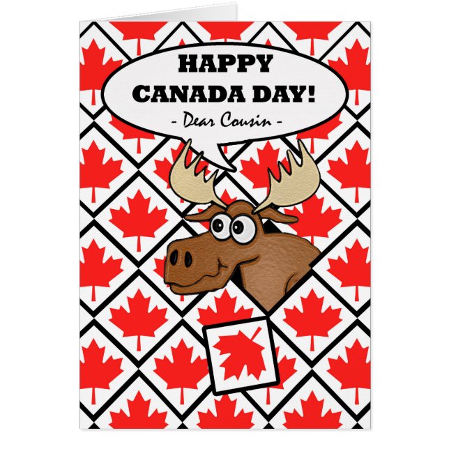 Día de Canadá para Primos, Moose Funny y Hoja de M (Frente)