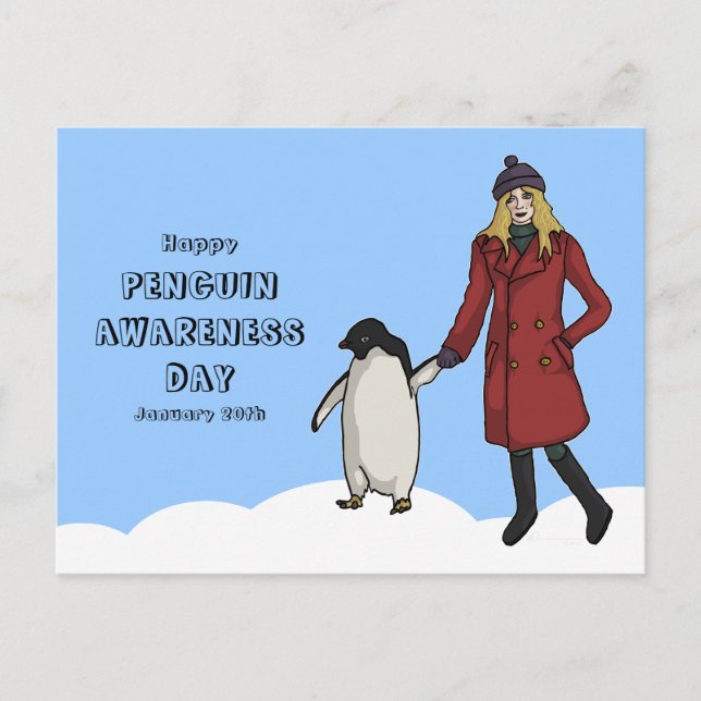 Día de Conciencia Pingüino, postal (Anverso)