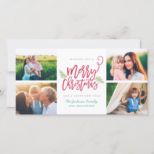 Día de fiesta moderno 4-Photo del navidad de la (Anverso)