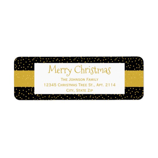 Día de fiesta negro moderno del navidad del punto etiqueta de remite