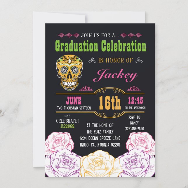 Día de Graduación de la Invitación a la Crápula de (Anverso)
