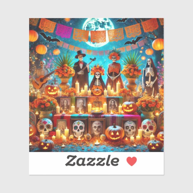 Día de Halloween, pegatinas muertos (Hoja)
