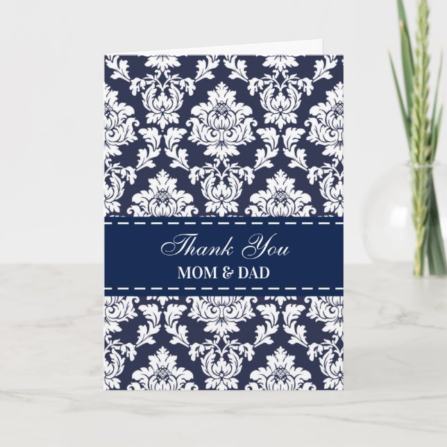 Día de la boda de los padres agradecimiento damasc (Anverso)