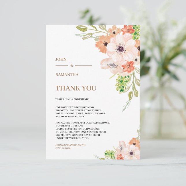 Día de la Boda - Tarjeta de agradecimiento de John (Anverso de pie)