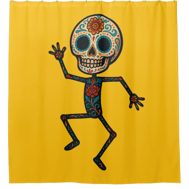Día de la cortina de ducha de esqueleto muerto (Anverso)