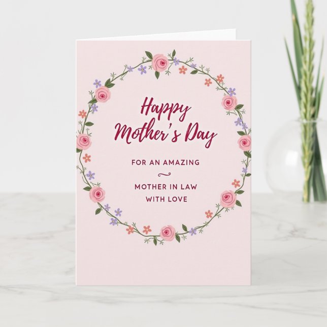 Día de la dulce suegra Tarjeta de rosas (Anverso)