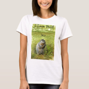 Día de la Groundhog "Amo a Phil" camiseta de manga