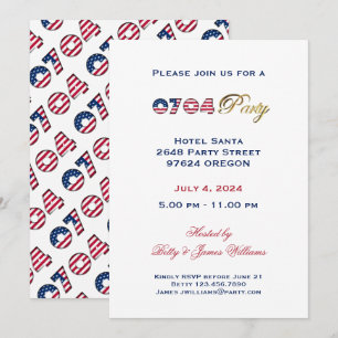 Día de la Independencia 4 de julio Invitación a la