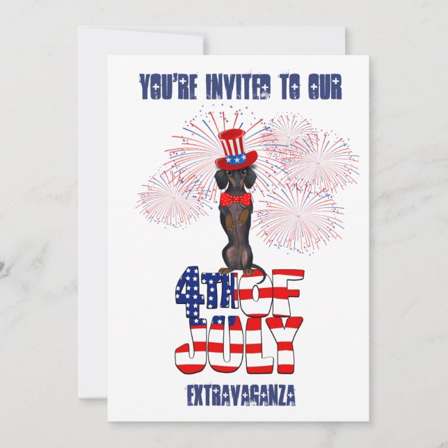 Día de la Independencia 4 de julio Invitación del  (Anverso)
