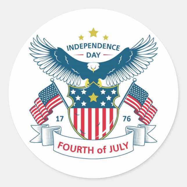 Día de la Independencia 4 de julio Pegatina de la  (Anverso)