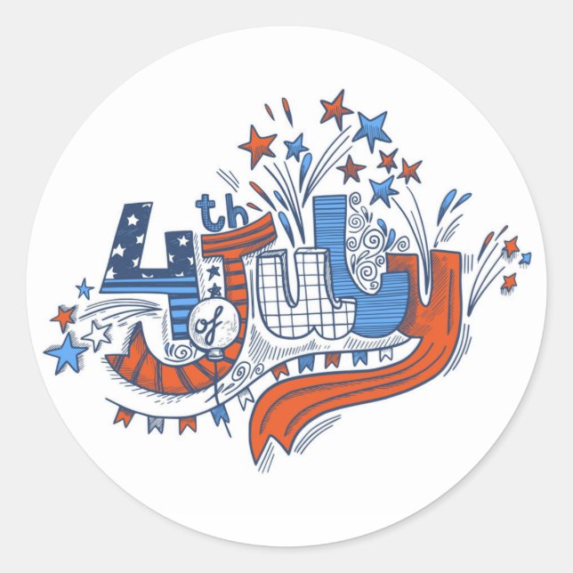 Día de la Independencia 4 de julio Pegatina de la  (Anverso)