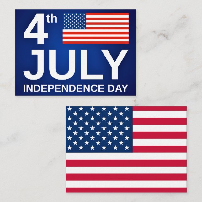 Día de la Independencia 4 de julio Tarjeta Patriót (Anverso / Reverso)