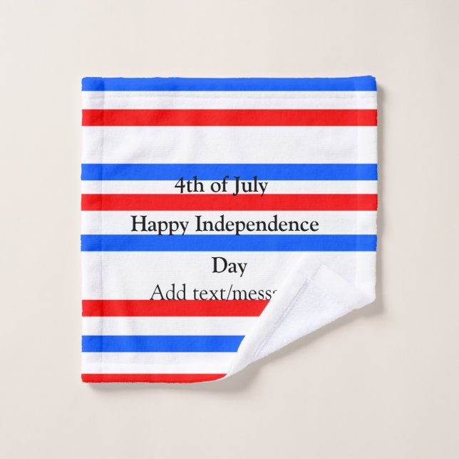 Día de la independencia de las franjas azules roja (Toallita)