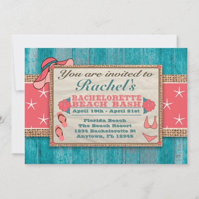 Día de la invitación 5 de Bachelorette de la (Anverso)