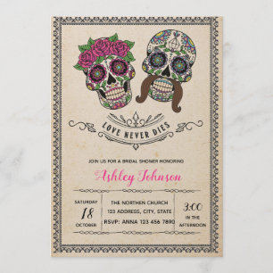 Día de la invitación nupcial muerta de la ducha
