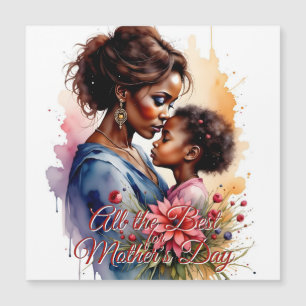 Día de la madre: acuarela africana, arte de amor
