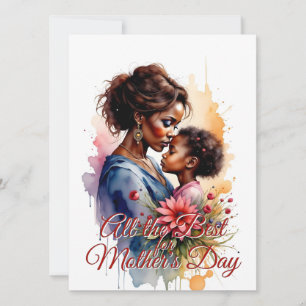 Día de la madre: acuarela africana, arte de amor